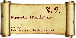 Nyemetz Ifigénia névjegykártya